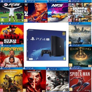 PlayStation 4 Pro Console With 1 Controller And 40+Games. 1 Year Warranty