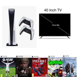 Playstation 5 Console with 2 Controller and 5 Games And 40 Inches Tv