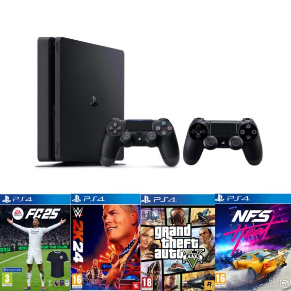 Sony PlayStation 4 With 2 Controller and 4 games