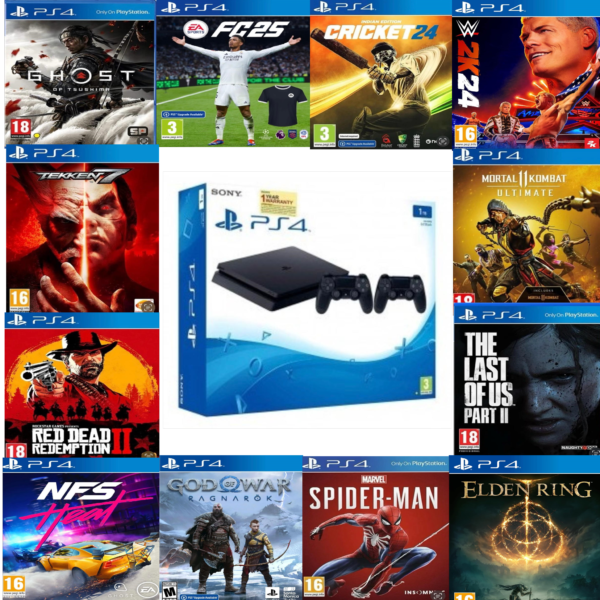 PlayStation 4 Slim 1TB With 2 Controller 80+ Games (pre-owned)